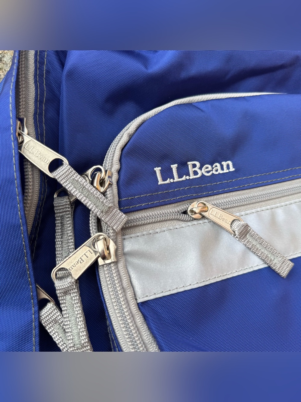 NEW LL Bean 3M Scotchlite Reflective Backpack Day Pack Blue Adjustable NWT - Picture 3 of 6